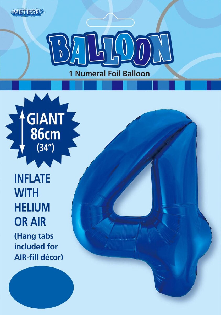 NUMERAL FOIL 34in PKG- R/BLUE 4