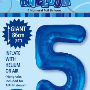NUMBER FOIL BALLOONS 86CM - R/BLUE 5
