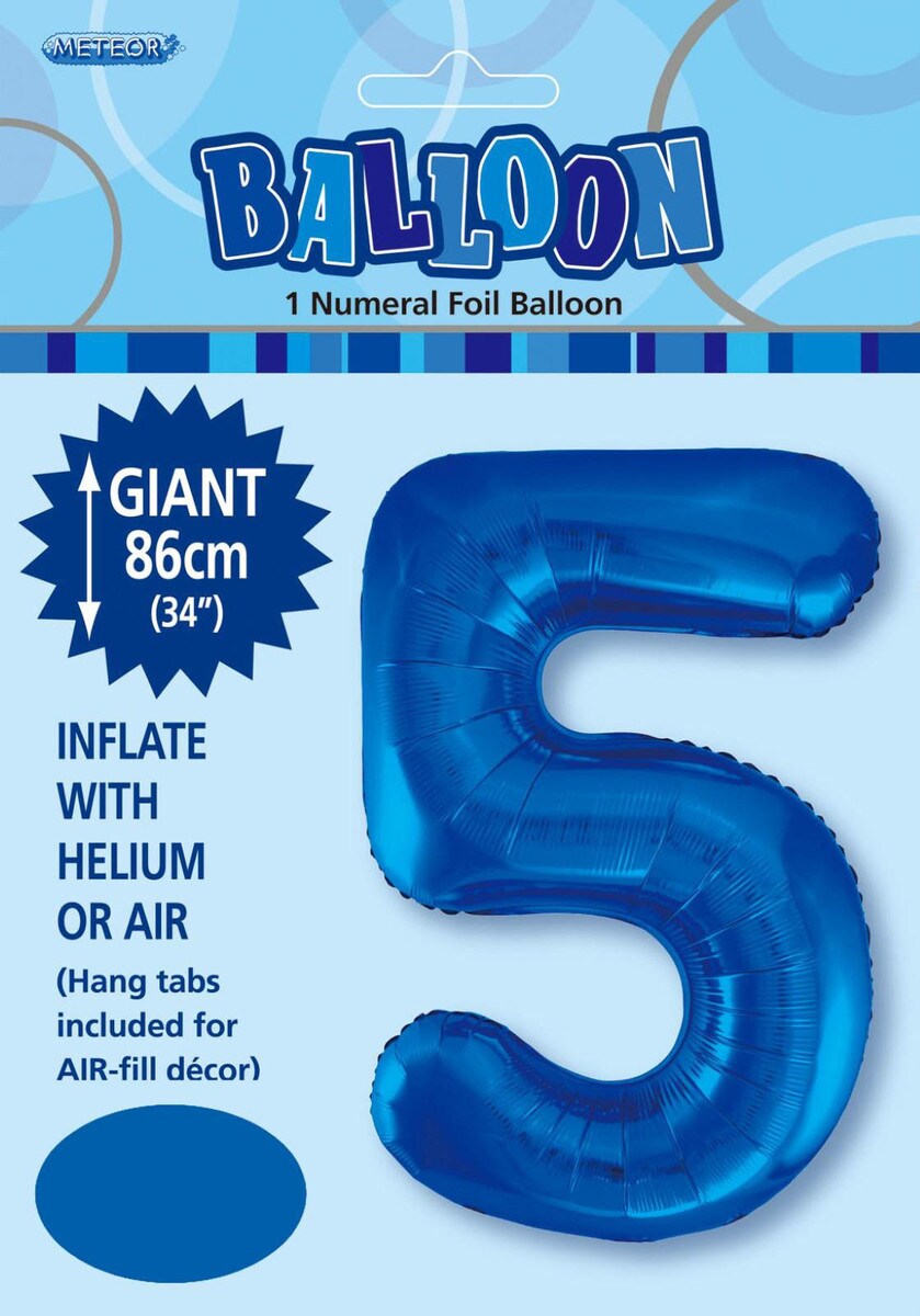 NUMBER FOIL BALLOONS 86CM - R/BLUE 5
