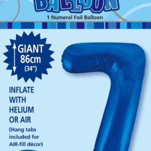 NUMERAL FOIL 34in PKG- R/BLUE 7