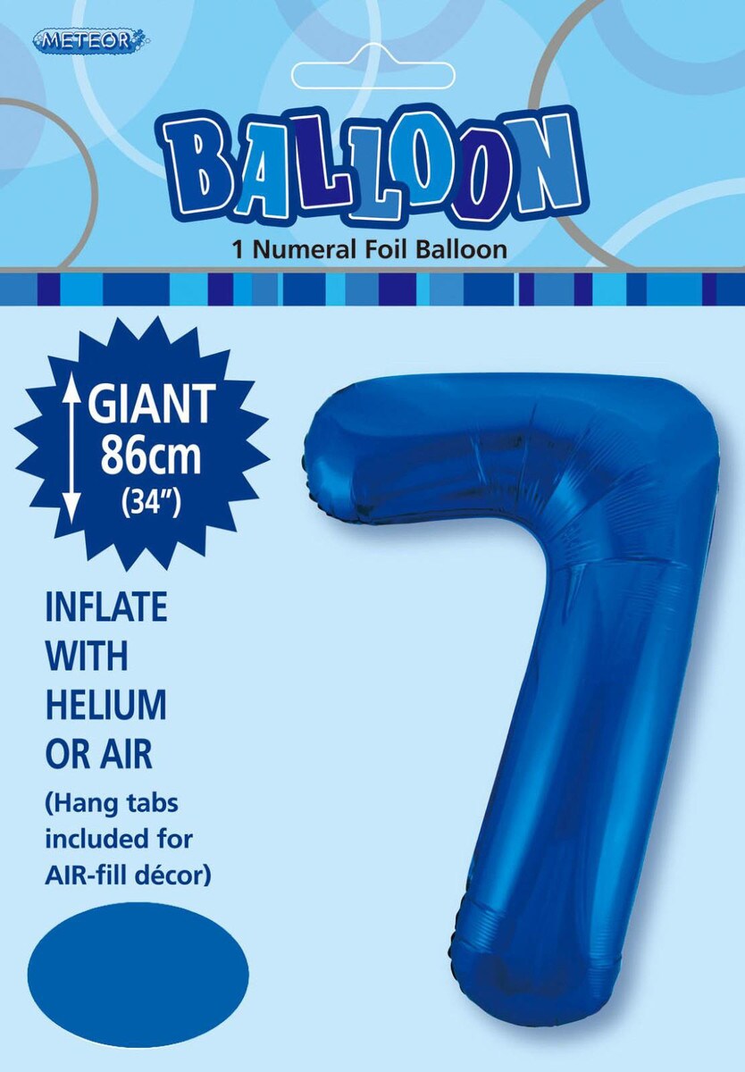 NUMERAL FOIL 34in PKG- R/BLUE 7