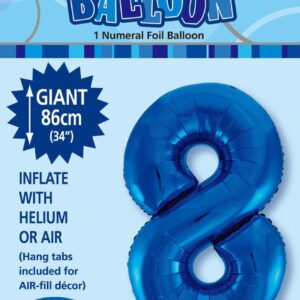 NUMERAL FOIL 34in PKG- R/BLUE 8