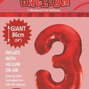 NUMERAL FOIL 34in PKG- RED 3