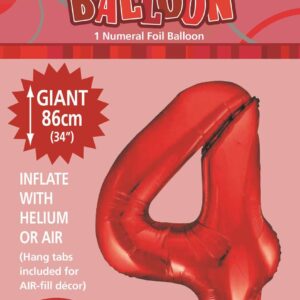 NUMERAL FOIL 34in PKG- RED 4