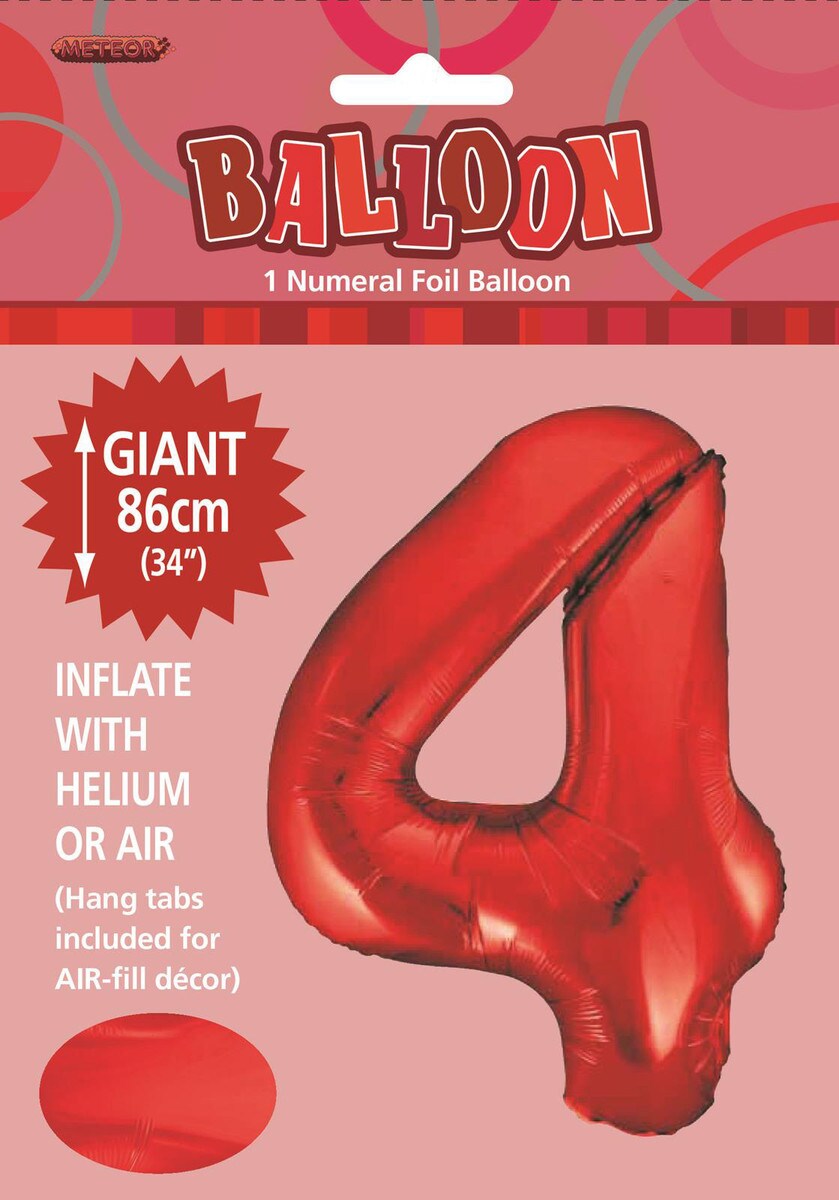 NUMERAL FOIL 34in PKG- RED 4