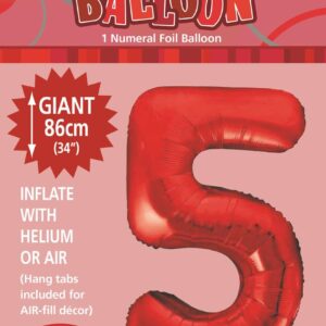 NUMERAL FOIL 34in PKG- RED 5