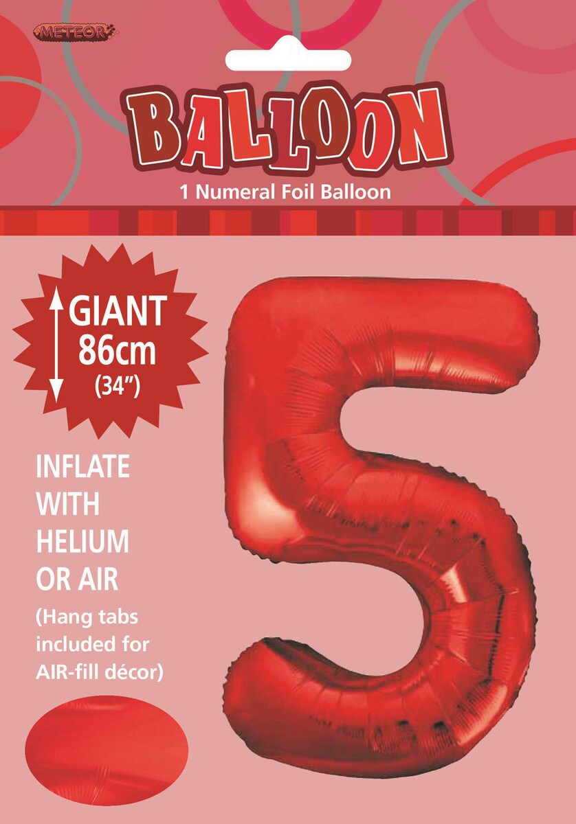 NUMERAL FOIL 34in PKG- RED 5