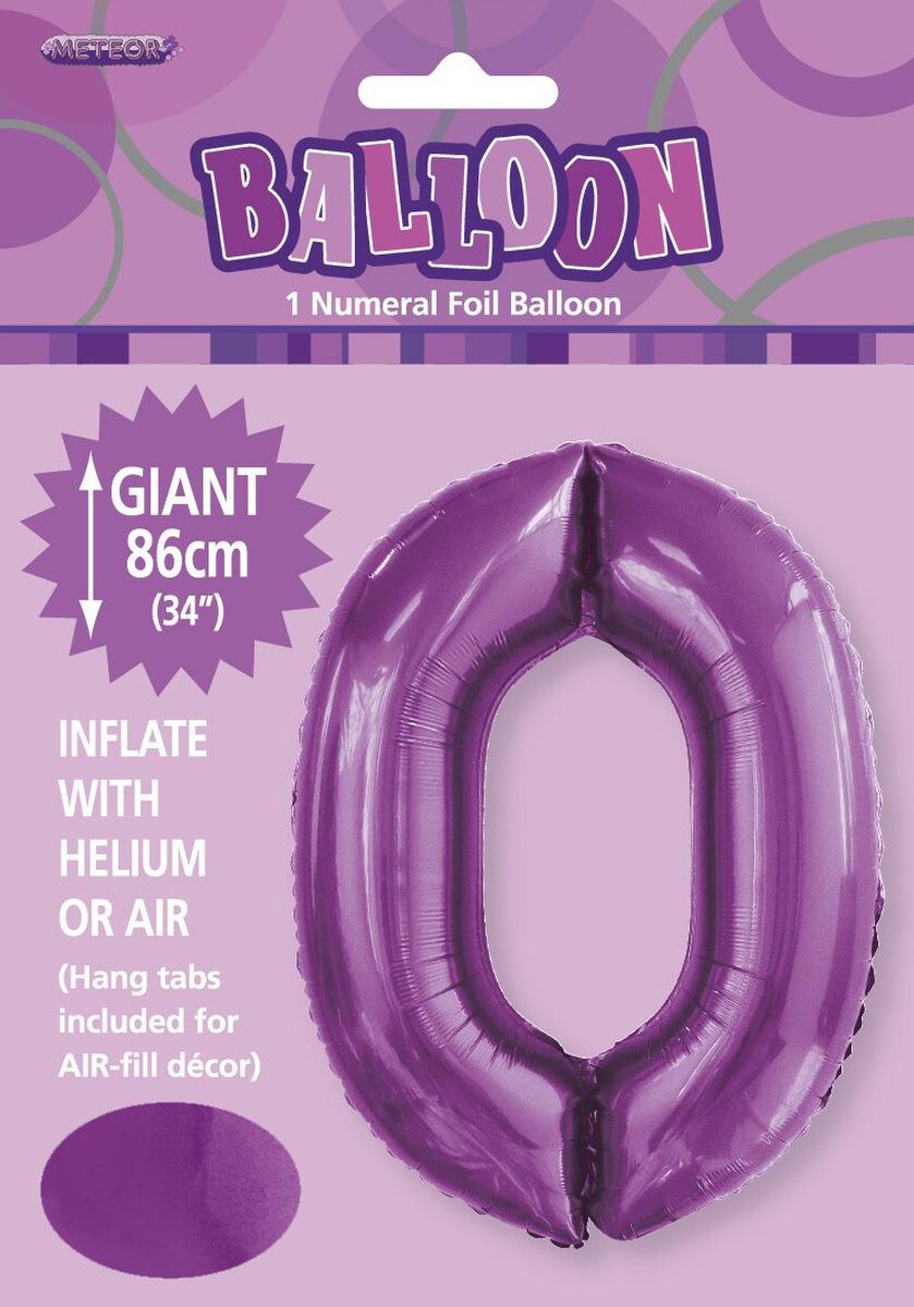 NUMERAL FOIL 34' PKG PURPLE 0