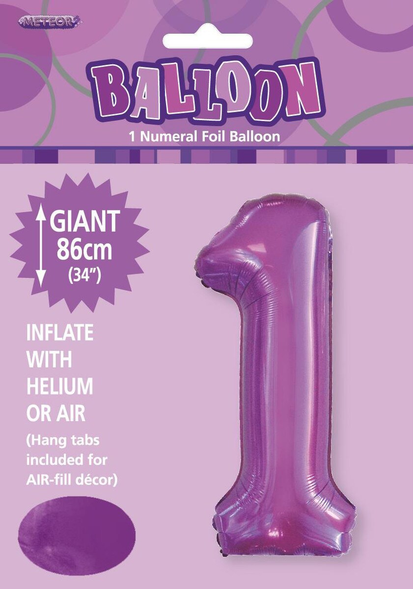 NUMERAL FOIL 34' PKG PURPLE 1