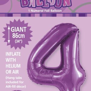 NUMERAL FOIL 34' PKG PURPLE 4