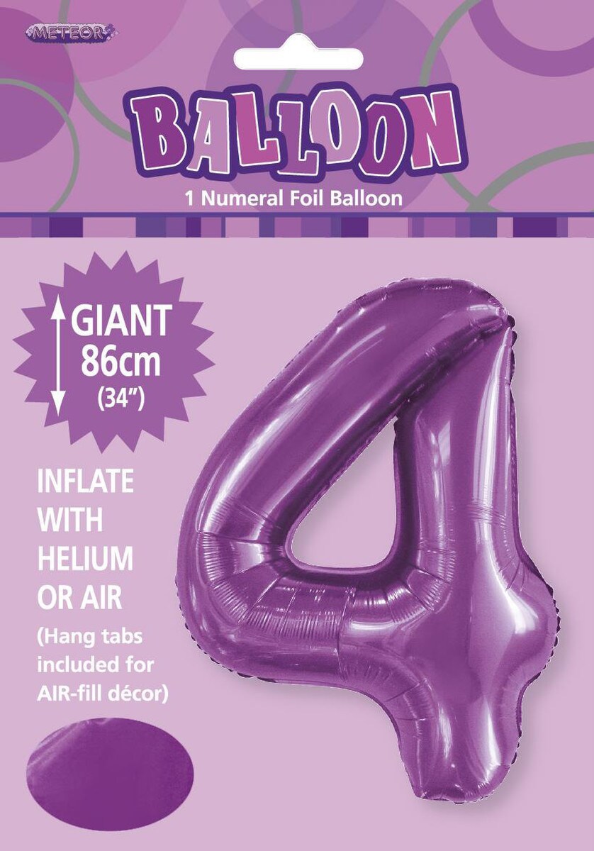 NUMERAL FOIL 34' PKG PURPLE 4