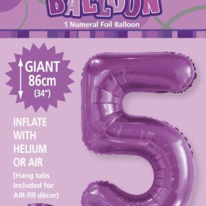 NUMERAL FOIL 34' PKG PURPLE 5