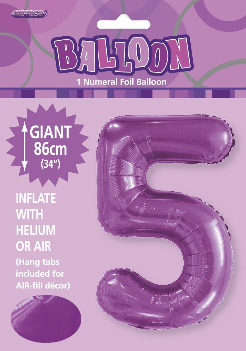 NUMERAL FOIL 34' PKG PURPLE 5
