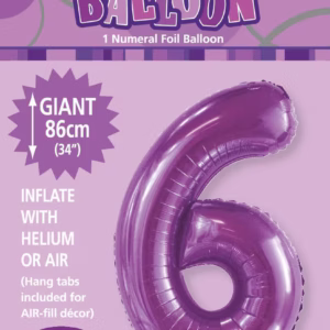 NUMERAL FOIL 34' PKG PURPLE 6