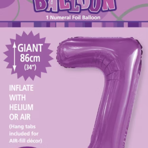 NUMERAL FOIL 34' PKG PURPLE 7