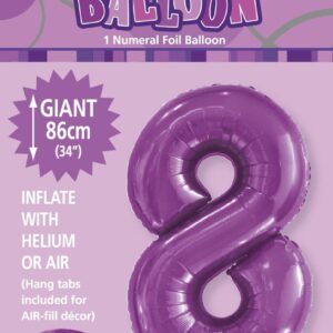 NUMERAL FOIL 34' PKG PURPLE 8