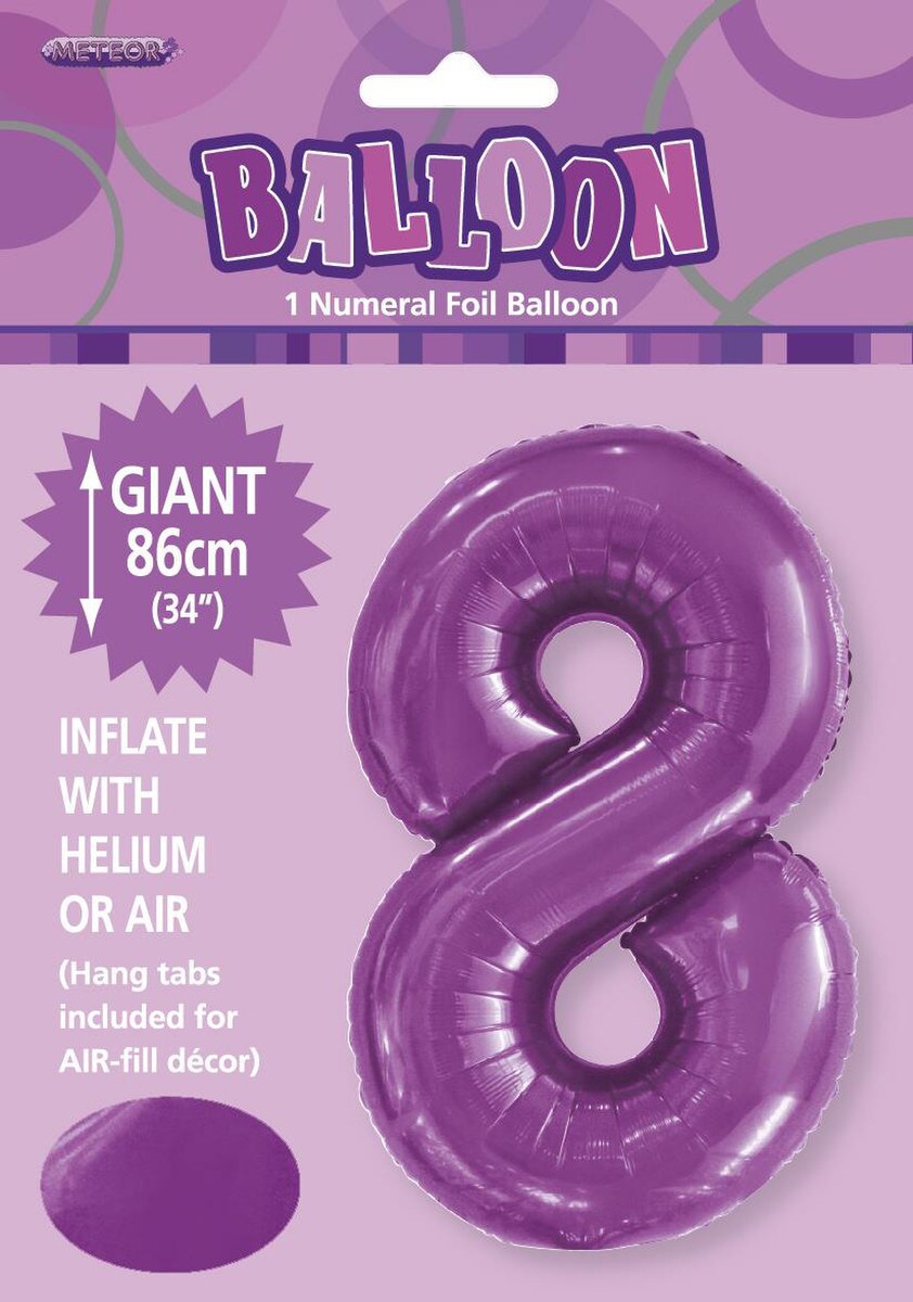 NUMERAL FOIL 34' PKG PURPLE 8