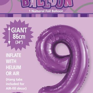 NUMERAL FOIL 34' PKG PURPLE 9