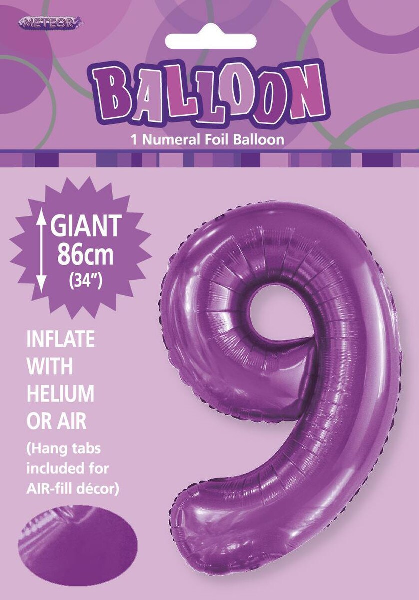 NUMERAL FOIL 34' PKG PURPLE 9