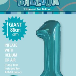 NUMERAL FOIL 34in PKG -C/TEAL 1