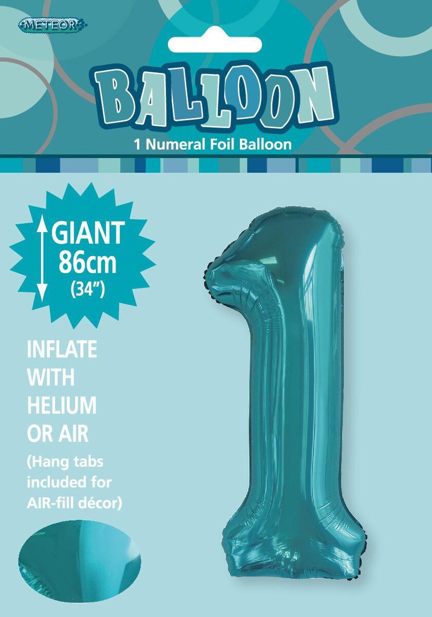 NUMERAL FOIL 34in PKG -C/TEAL 1