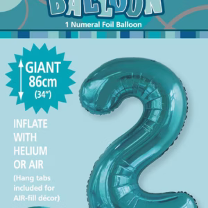 NUMERAL FOIL 34in PKG -C/TEAL 2