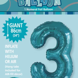 NUMERAL FOIL 34in PKG -C/TEAL 3