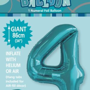 NUMERAL FOIL 34in PKG -C/TEAL 4