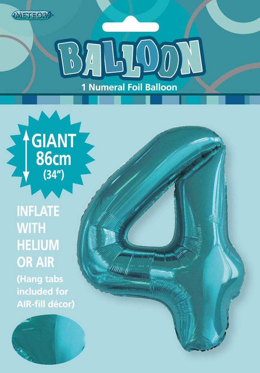 NUMERAL FOIL 34in PKG -C/TEAL 4