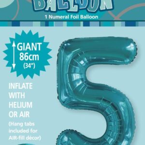 NUMERAL FOIL 34in PKG -C/TEAL 5