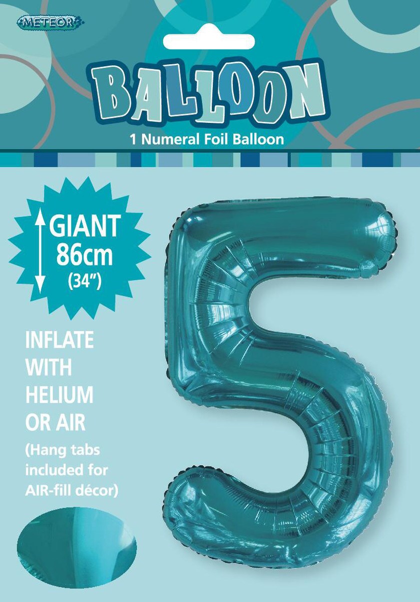 NUMERAL FOIL 34in PKG -C/TEAL 5
