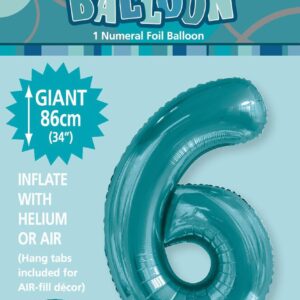 NUMERAL FOIL 34in PKG -C/TEAL 6