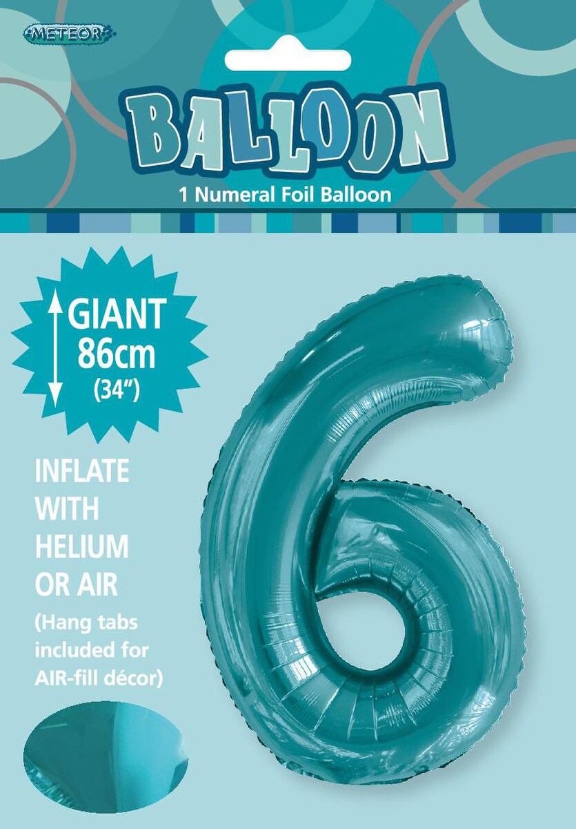 NUMERAL FOIL 34in PKG -C/TEAL 6