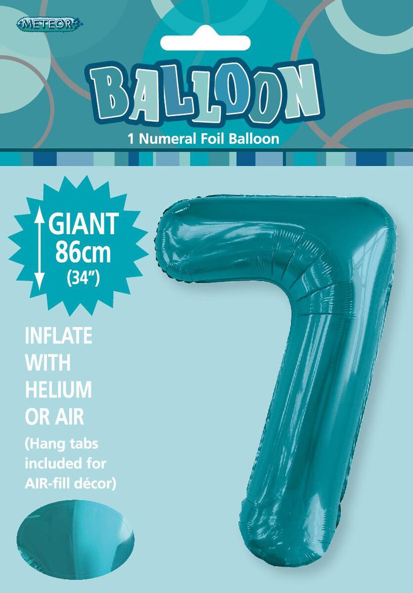 NUMERAL FOIL 34in PKG -C/TEAL 7
