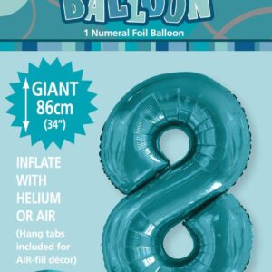 NUMERAL FOIL 34in PKG -C/TEAL 8