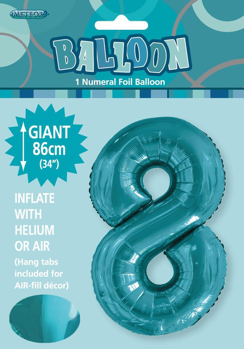 NUMERAL FOIL 34in PKG -C/TEAL 8