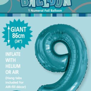 NUMERAL FOIL 34in PKG -C/TEAL 9