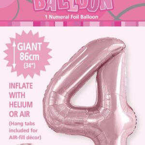 NUMERAL FOIL 34in PKG-L/PINK 4