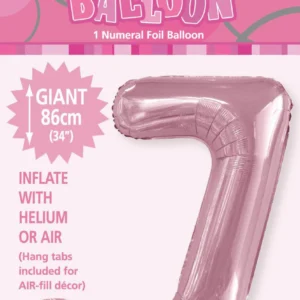 NUMERAL FOIL 34in PKG-L/PINK 7