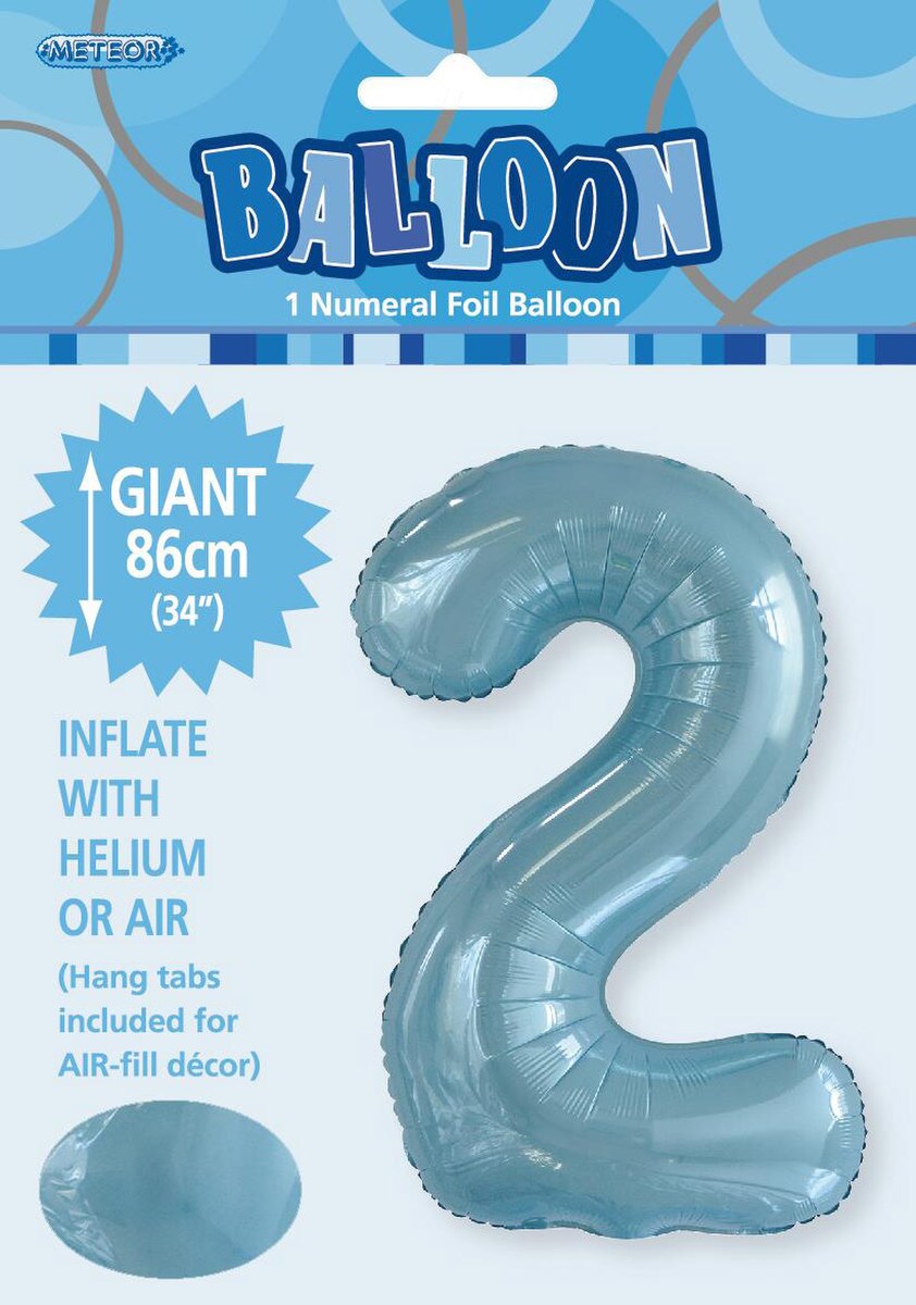 NUMERAL FOIL 34in PKG-P/BLUE 2