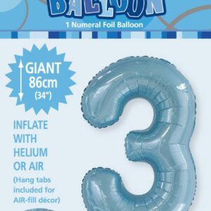 NUMERAL FOIL 34in PKG-P/BLUE 3