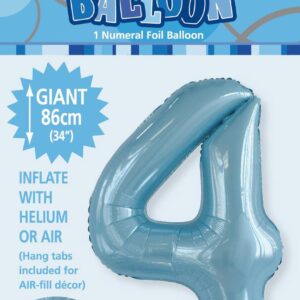 NUMERAL FOIL 34in PKG-P/BLUE 4