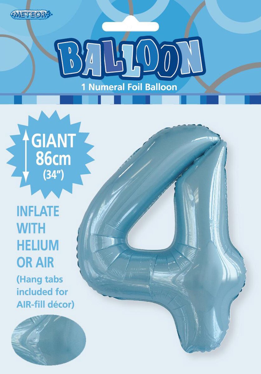 NUMERAL FOIL 34in PKG-P/BLUE 4