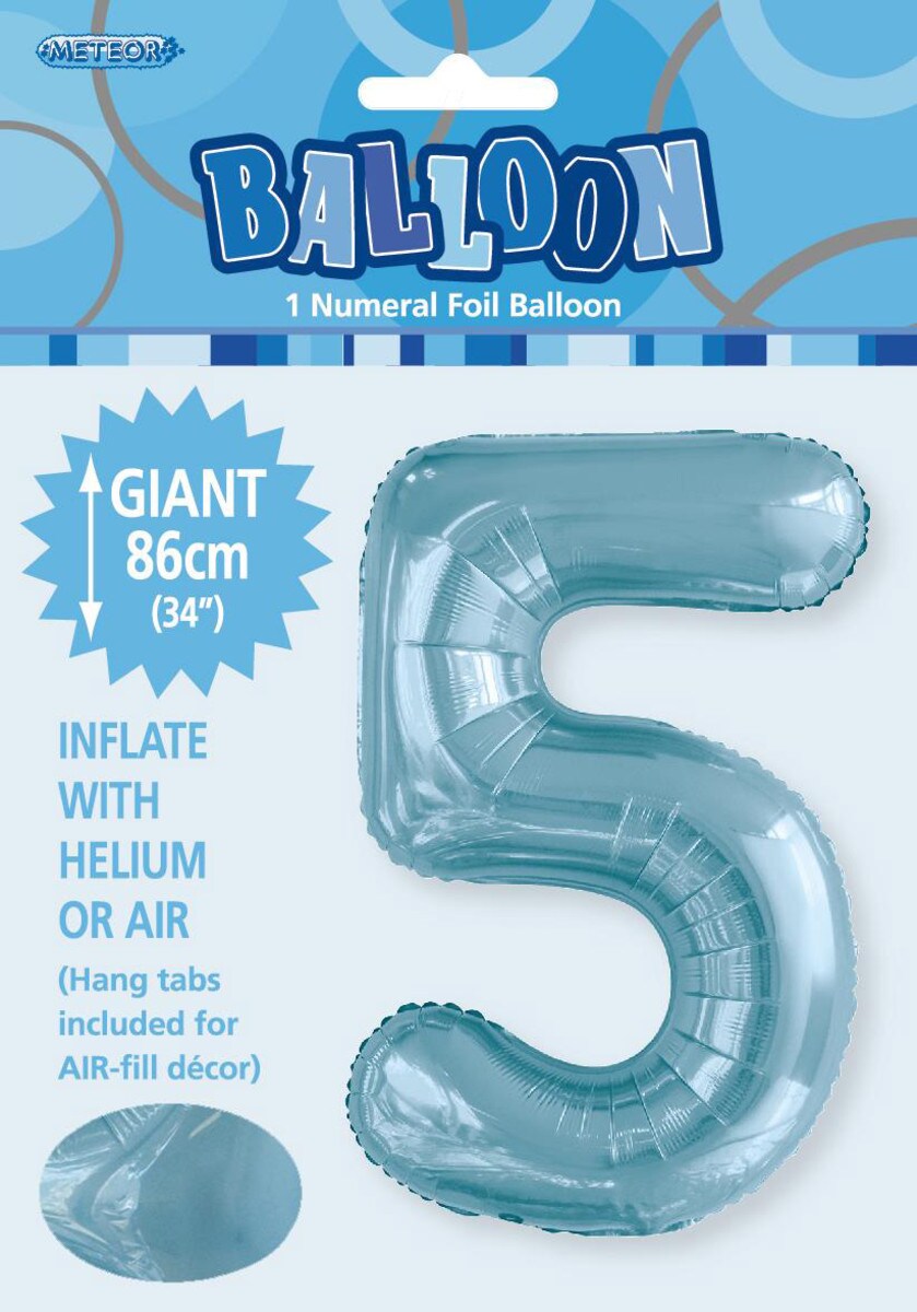 NUMERAL FOIL 34in PKG-P/BLUE 5