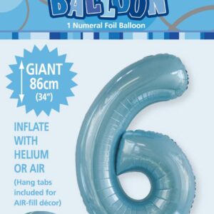 NUMERAL FOIL 34in PKG-P/BLUE 6