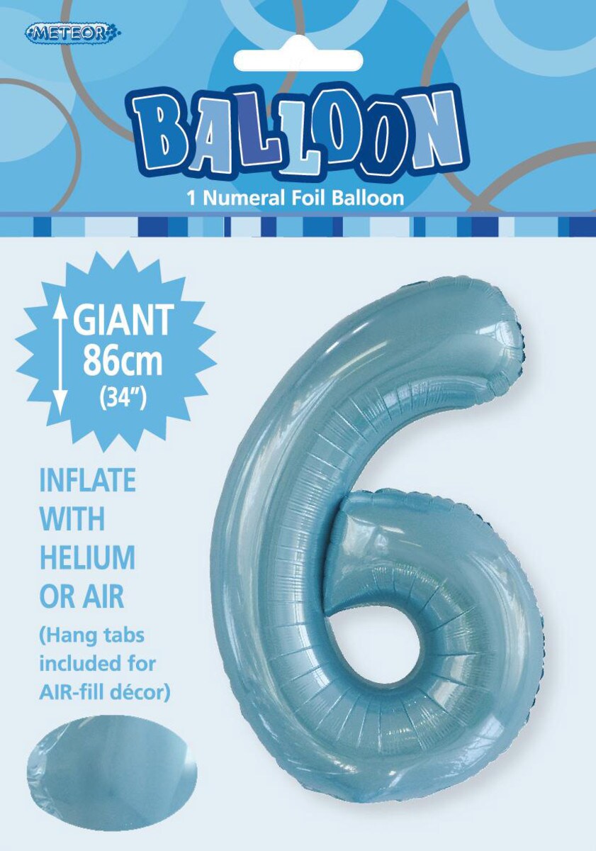 NUMERAL FOIL 34in PKG-P/BLUE 6