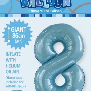 NUMERAL FOIL 34in PKG-P/BLUE 8