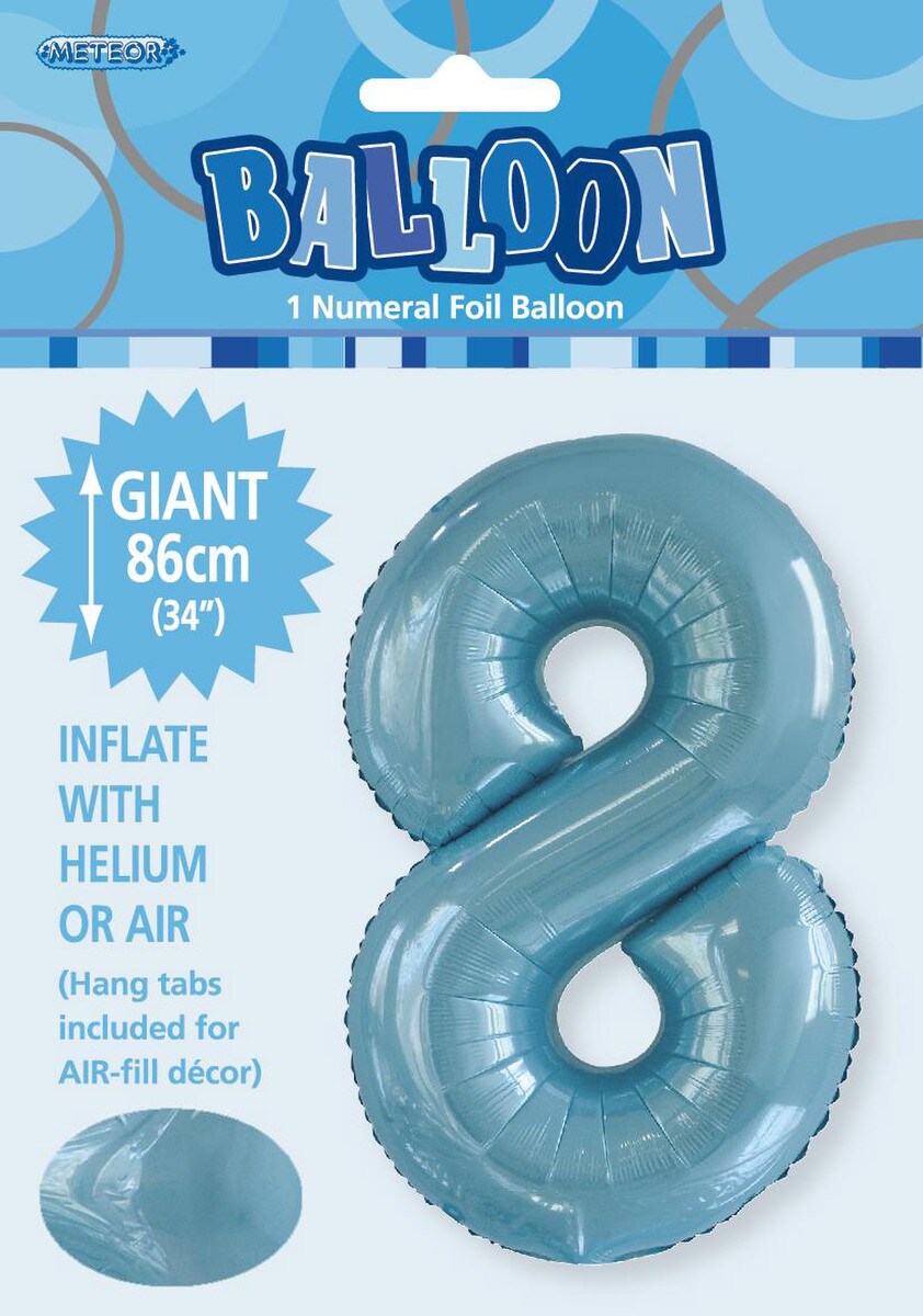 NUMERAL FOIL 34in PKG-P/BLUE 8