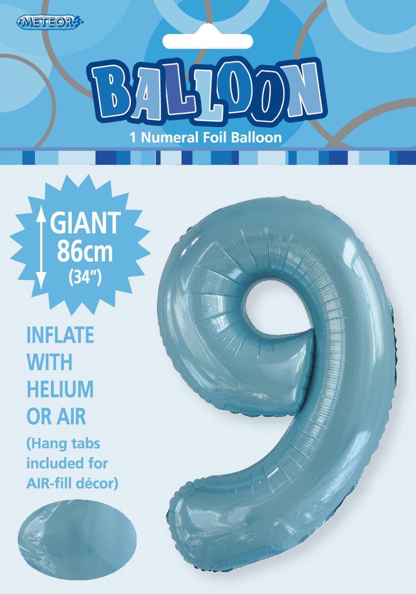NUMERAL FOIL 34in PKG-P/BLUE 9