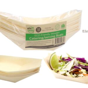 ECO Bamboo Catering/Serving Boats - 13.5CM x 7.5CM-20PK